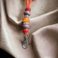 Red, Orange & Lilac Beaded Lanyard (CFL8033)