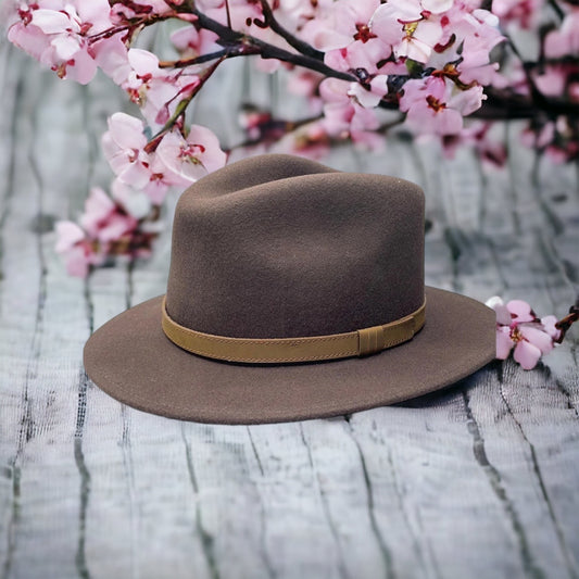 Fedora Brown Hat with Leather band