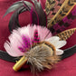 Pink & Natural Feather Pin (CFP074) - Reduced Ex-Display
