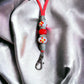 Red Cord Lanyard With Red & White Beads (CFL8012)