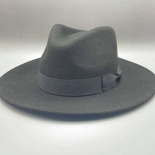 Fedora Black Hat With a Black Ribbon Band