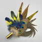 Yellow, Blue & Natural Feather Pin (CFP043) - Reduced Ex-Display