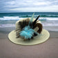 Aqua & Natural Feather Hat Pin (CFP189)