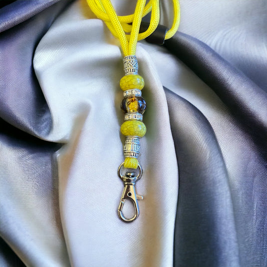 Yellow Beaded Lanyard (CFL8047)